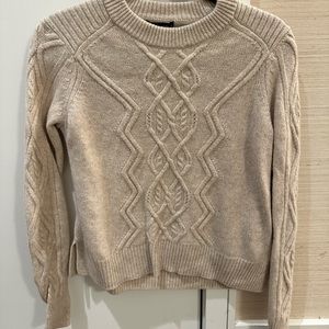 AQUA CASHMERE CABLE KNIT PULLOVER SWEATER